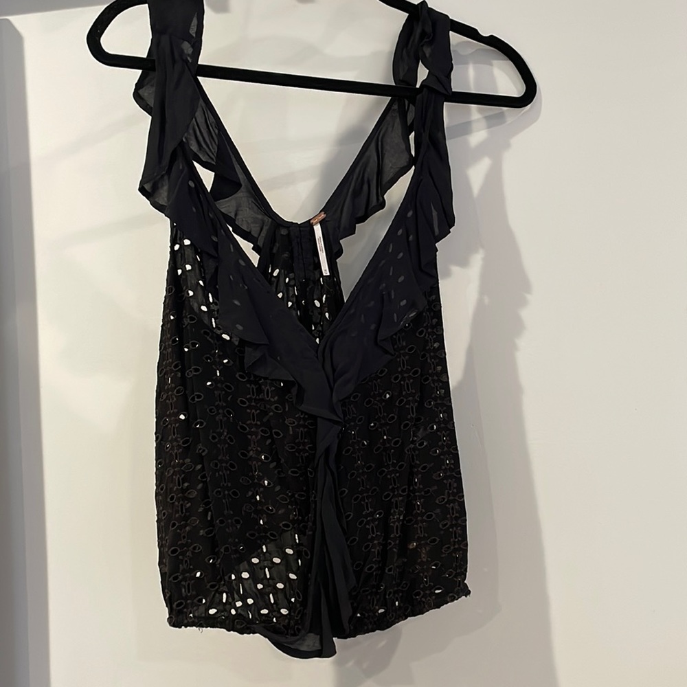Free people black eyelet tank